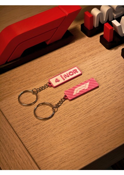 F1 Formula 1 Pembe Karbon Fiber Anahtarlık