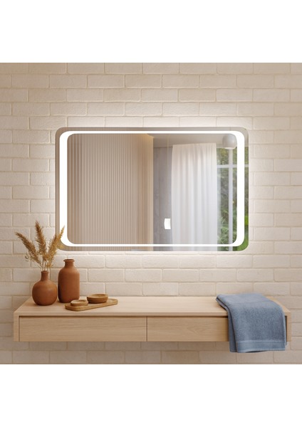 Aurora LED Ayna – Köşeleri Oval Dikdörtgen Duvar Aynası indirimleri