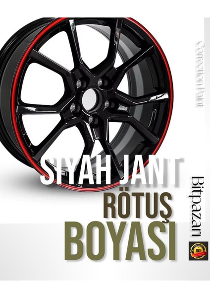 Parlak Siyah Motorsiklet Jant Rötuş Boyası - 25ML Fırçalı Şişe