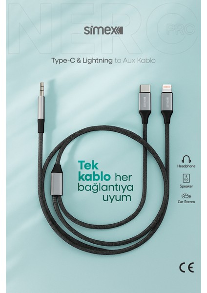 2in1 Dac Sa-03 Auxpro Kumaş Aux Kablosu