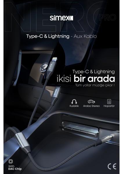 2in1 Dac Sa-03 Auxpro Kumaş Aux Kablosu fiyatları