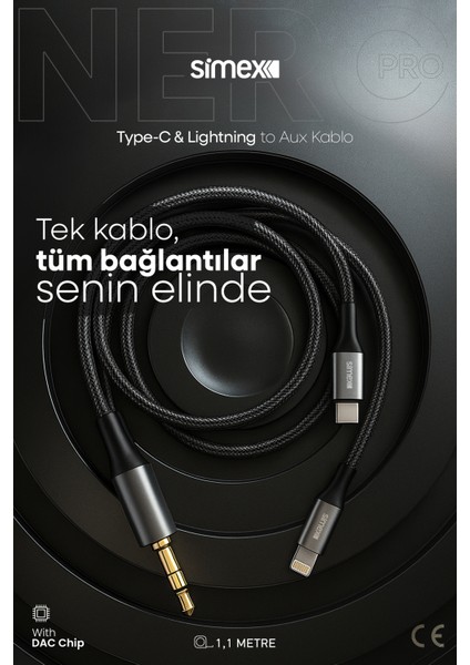 2in1 Dac Sa-03 Auxpro Kumaş Aux Kablosu modelleri