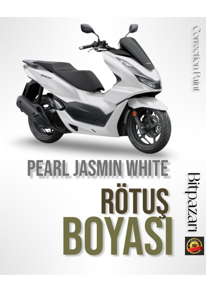 Honda Pcx NH-B35P – Beyaz Yasemin Gri Fırçalı Orjinal Sedefli Rötuş Boyası 28+28 ml Çift Şişe