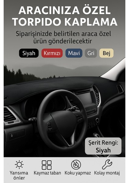 Ford Transit (2015-2022) - 3D Torpido Koruma Kılıfı - Ön Göğüs Kaplama - Siyah Şerit Trobus Transit