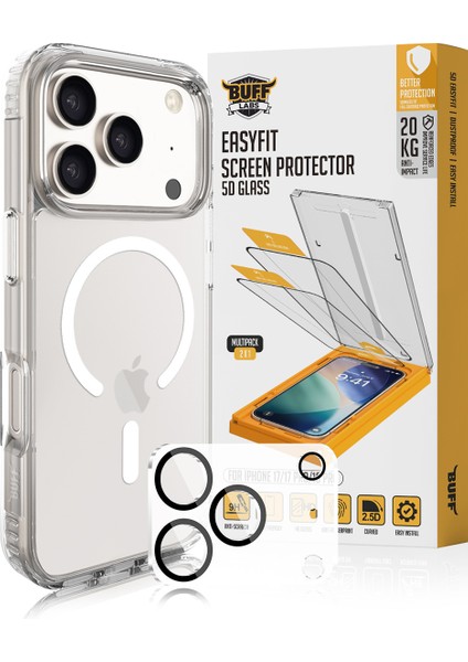 Buff iPhone 17 Pro Avantaj Paket - Magsafe Kılıf + Ekran Koruyucu + Lens Koruyucu Glass