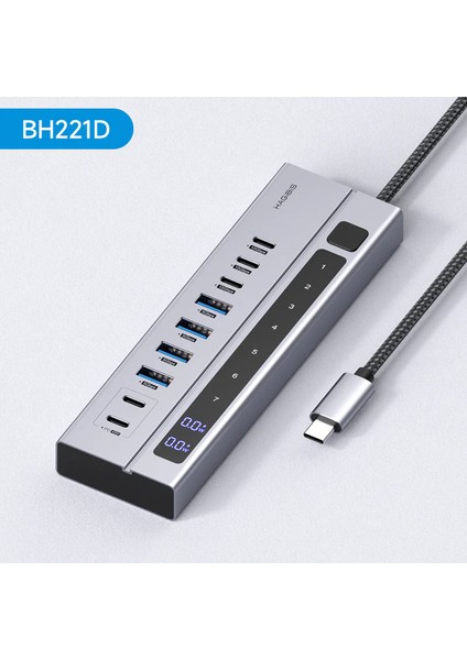 BH221D 9-In-1 Usb-C Hub LED Ekranlı Çok Fonksiyonlu Docking Station