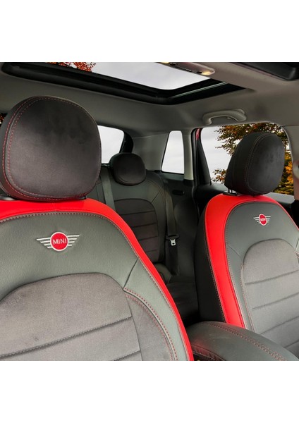 Mini Cooper Classıc Araca Özel Oto Koltuk Kılıfı - Alkantara ve Deri