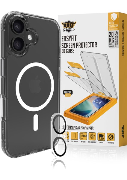 Buff iPhone 17 Avantaj Paket - Magsafe Kılıf + Ekran Koruyucu + Lens Koruyucu Glass