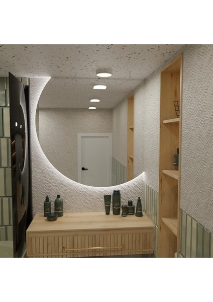 Solaris LED Ayna – Yarım Daire Formlu Modern Duvar Aynası fiyatları