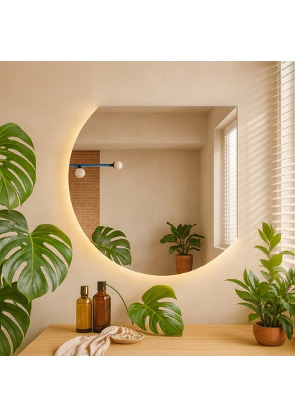 Solaris LED Ayna – Yarım Daire Formlu Modern Duvar Aynası fırsatları