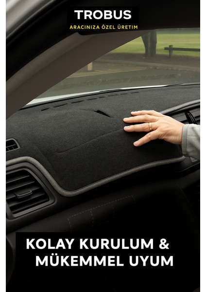 Renault Trafıc (2015-2022) - 3D Torpido Koruma Kılıfı - Ön Göğüs Kaplama - Siyah Şerit Trobus Trafic fiyatları