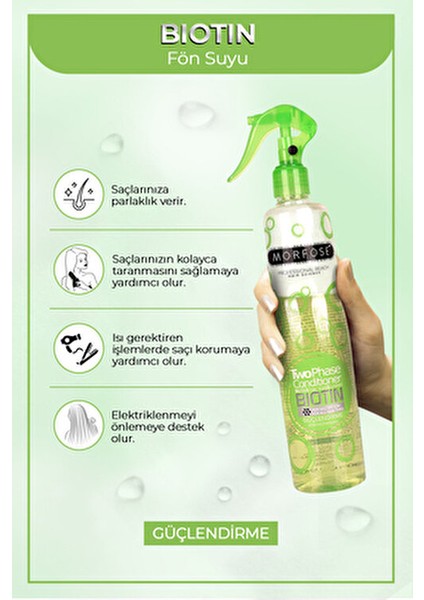 Biotin İçerikli Çift Fazlı Fön Suyu Parlaklık ve Kolay Taramaya Yardımcı 400 ml indirimleri