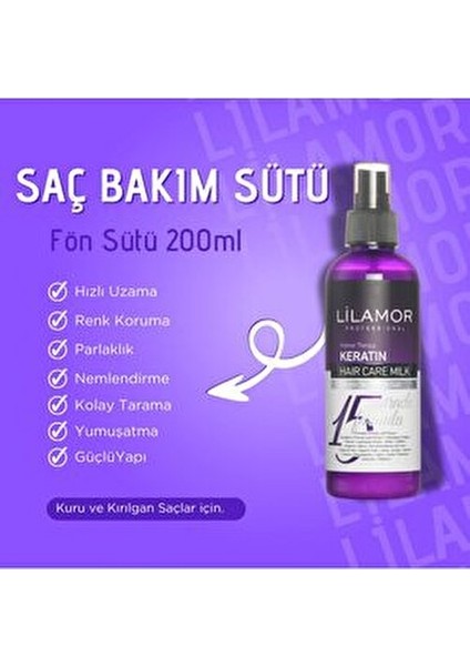 Keratin Saç Bakım Sütü Beyazlık Giderici Etki 200 Ml Profesyonel Formül modelleri