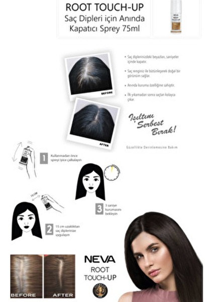 Touch-Up Saç Kapatıcı Sprey Küllü Kumral Doğal Görünüm 75 ml Kadın Kullanımı İçin modelleri