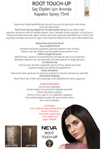 Touch-Up Saç Kapatıcı Sprey Küllü Kumral Doğal Görünüm 75 ml Kadın Kullanımı İçin fırsatları