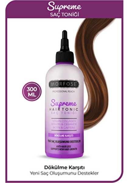 Supreme Saç Toniği 300 ml Vegan Kolajen ve Biotin ile Saçların Sağlıklı Uzamasını Destekler fırsatları