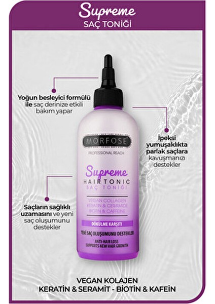 Supreme Saç Toniği 300 ml Vegan Kolajen ve Biotin ile Saçların Sağlıklı Uzamasını Destekler indirimleri