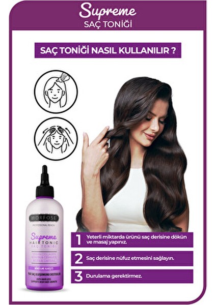 Supreme Saç Toniği 300 ml Vegan Kolajen ve Biotin ile Saçların Sağlıklı Uzamasını Destekler
