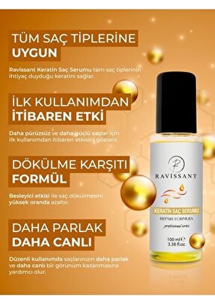 Keratin Saç Serumu 100 ml Besleyici ve Parlaklık Veren Tüm Saçlar İçin fırsatları