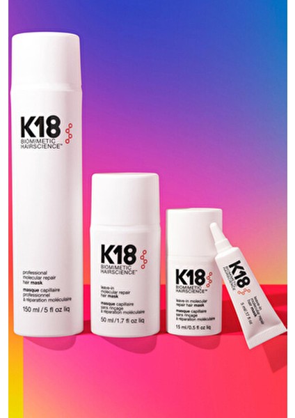 Leave In Moleküler Onarıcı Saç Bakım Maskesi Vegan 15 ml Boyalı Saçlar İçin