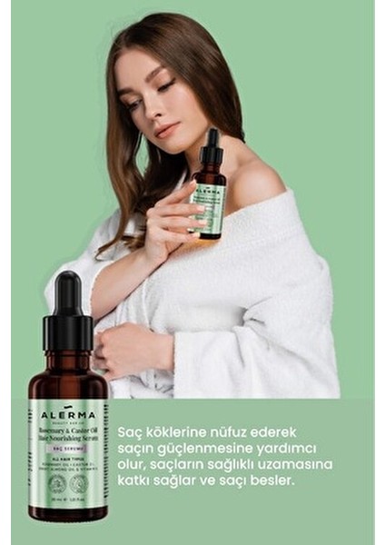 Besleyici Saç Bakım Serumu Vegan Formül 30 ml Biberiye ve Hint Yağı İçerir fiyatları