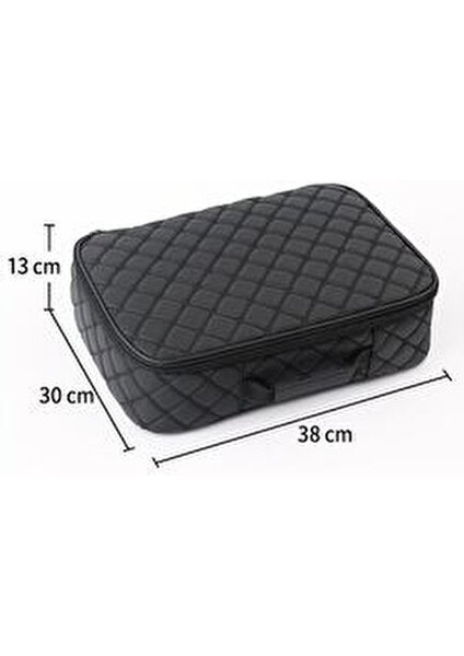 Kuaför Çantası Kapitone Tasarım Suni Deri Malzeme Siyah 30x38 cm