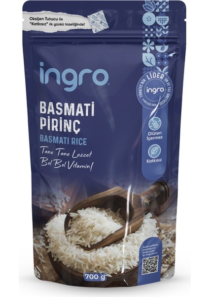Ingro Glutensiz Basmati Pirinç (Orta Taneli) 700 G