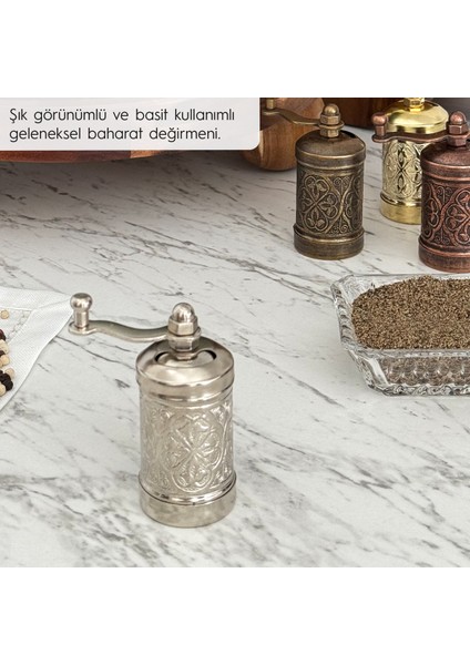 Glıos Nikel Zamak Karabiber El Değirmeni Öğütücü Grinder 8 cm fırsatları