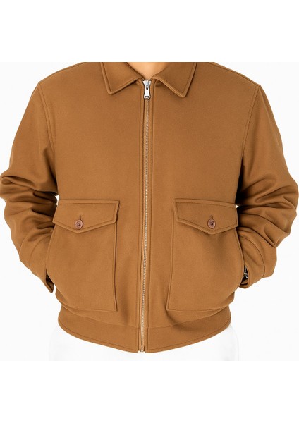 Erkek Oversize Kaşe Mont Siyah – Kalın Kumaş Şık Kışlık Mont fiyatları