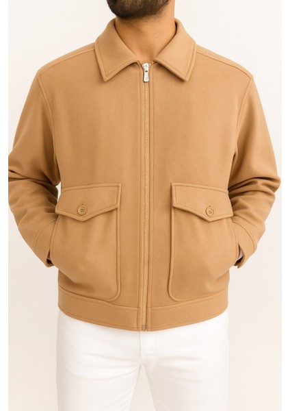 Erkek Oversize Kaşe Mont Siyah – Kalın Kumaş Şık Kışlık Mont fiyatları