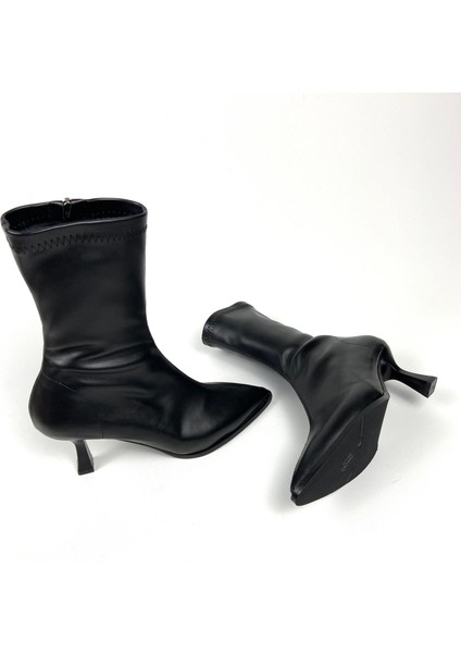 Streç Bot 6 cm Ince Topuklu 01603