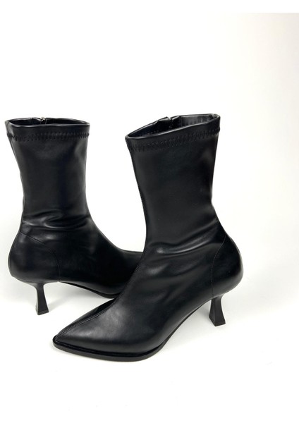 Streç Bot 6 cm Ince Topuklu 01603 modelleri