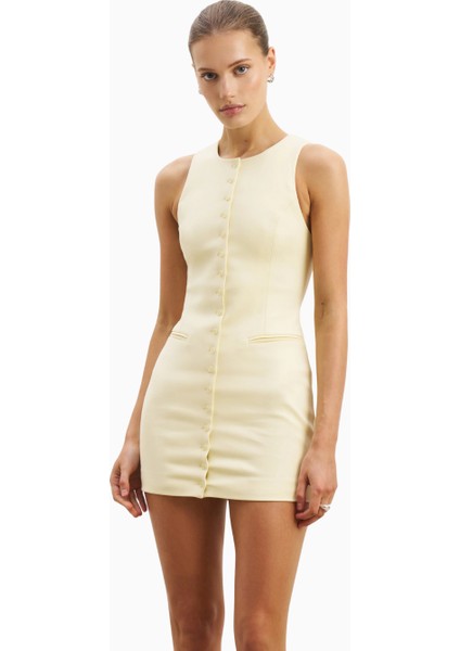 Tailored Button Down Mini Dress Kadın Elbise