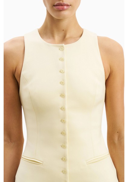 Tailored Button Down Mini Dress Kadın Elbise