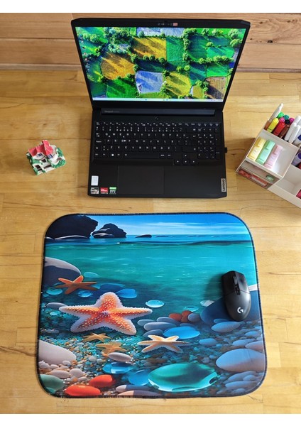 55X45 cm Çakıl Deniz Yıldızı Kaydırmaz Taban Speed Yüzey Oyuncu Mouse Pad Gaming Pad