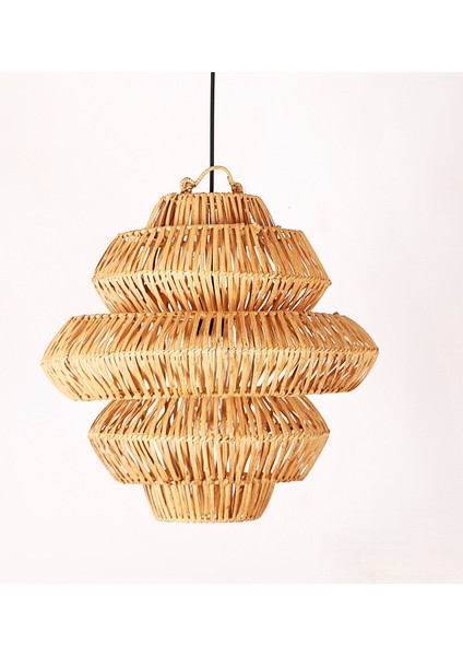 Mylamp Rattan Lucy Aydınlatma 40X40 cm El Yapımı Doğal Avize