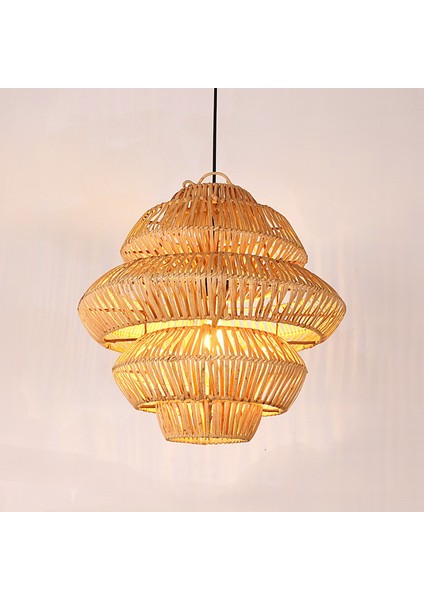 Mylamp Rattan Lucy Aydınlatma 40X40 cm El Yapımı Doğal Avize modelleri