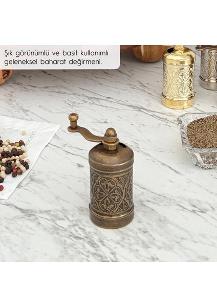 Glıos Antik Zamak Karabiber El Değirmeni Öğütücü Grinder 8 cm fırsatları
