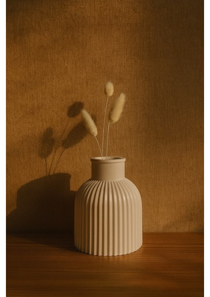 Mini Fitilli Vazo (Oluklu) | Modern Dekoratif Vazo