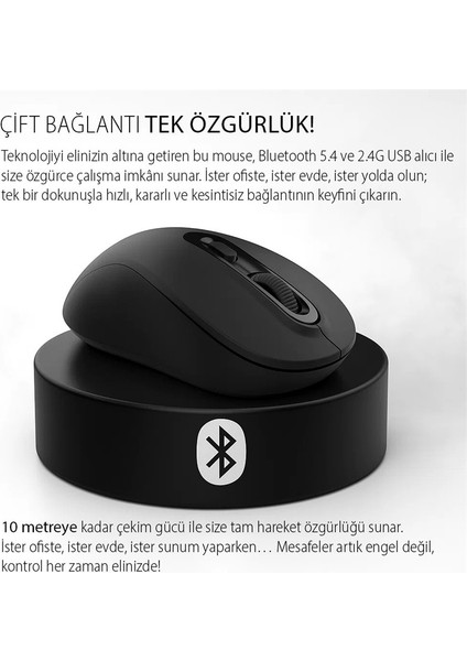 IWM-288T Bluetooth + Wıreless Ergonomıc Desıgn Sılent Mouse modelleri