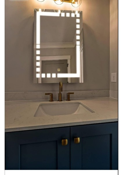 80X60 cm Beyaz LED Dekoratif Banyo Aynası fiyatları