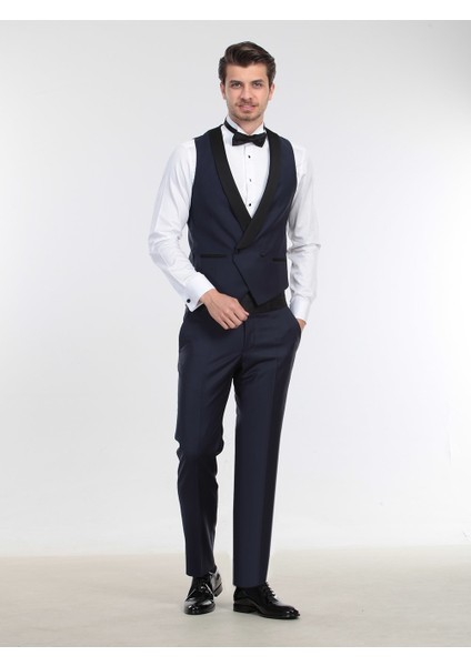 Saks Fitted Fit Şal Yaka Klasik Yelek modelleri
