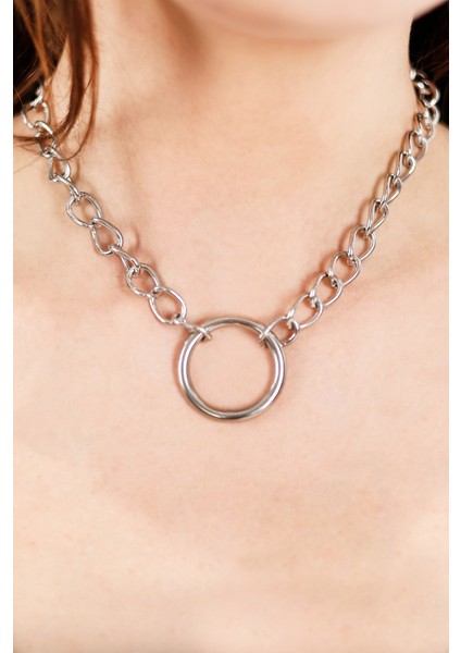 Yuvarlak Halkalı Modern Tasarım Metal Zincir Kolye, Şık Ve Dikkat Çekici Aksesuar modelleri
