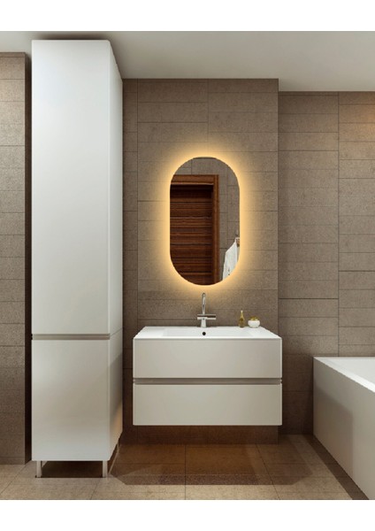 90X65 cm Gün Işığı LED Dekoratif Banyo Aynası