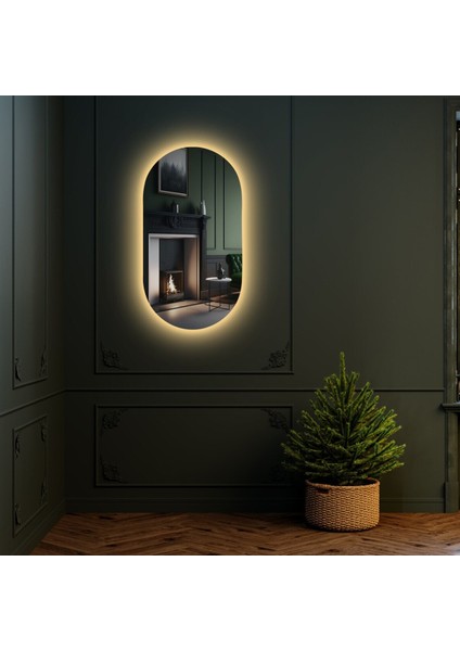90X65 cm Gün Işığı LED Dekoratif Banyo Aynası modelleri