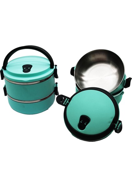 Turkuaz 2li Sefer Tası Saklama Kabı 1.2lt (5148)