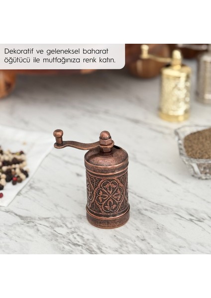 Glıos Bakır Zamak Karabiber El Değirmeni Öğütücü Grinder 8 cm fiyatları