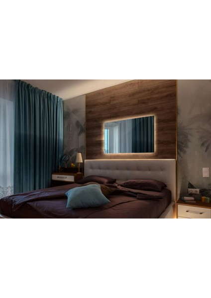 100X70 cm Beyaz LED Dekoratif Banyo Aynası fiyatları