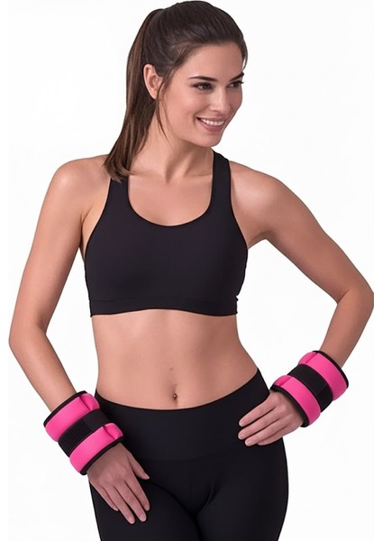 El ve Ayak Bilek Ağırlığı 2x1 kg Kum Torbası ve 2x0.5kg Dambıl Dumbell Seti Ağırlık Setleri Pembe modelleri