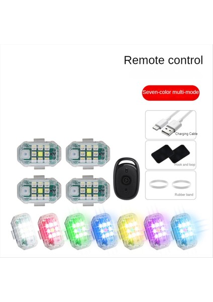 Strobe Light Motosiklet LED Flaş Flaş Anti-Collacion UYARI IŞIK ARAÇ Bisikleti Su geçirmez Kablosuz Uzaktan Kumanda, 4 PC (Yurt Dışından) modelleri